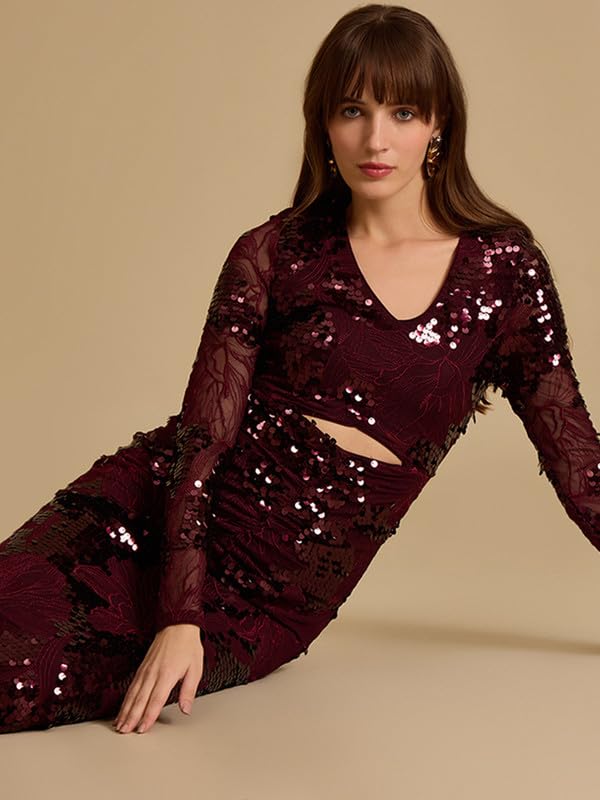 Kazo Lenora Maxi Dress for Women Maroon