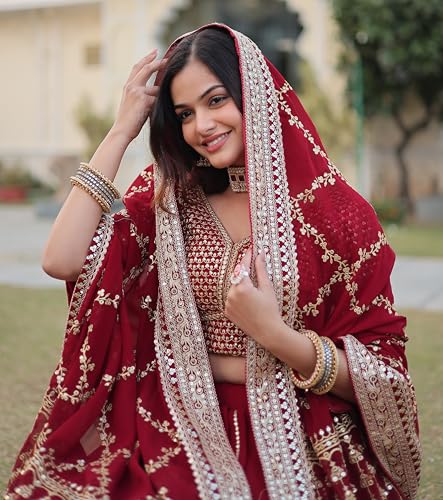 Dresser Faux Georgette Embroidered Sequins Lehenga Choli For Women