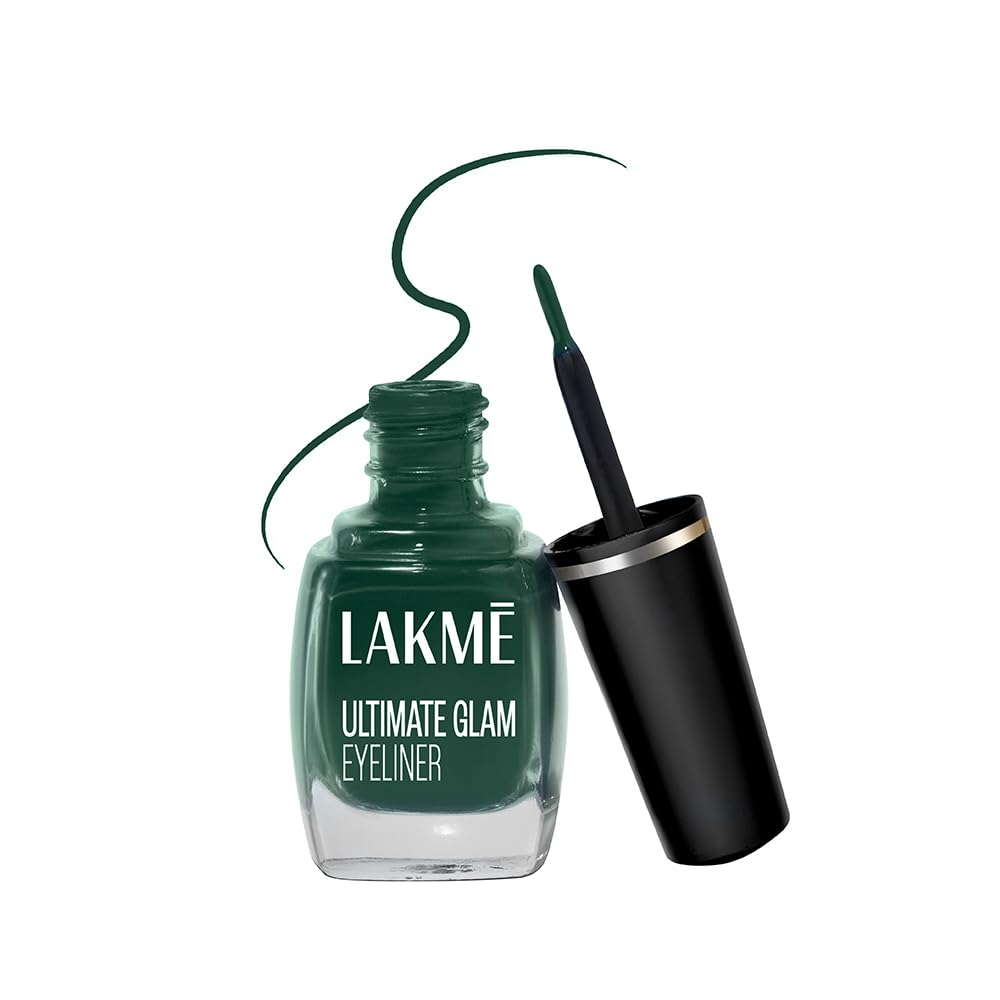 LAKMÉ Cream Ultimate Glam Eye Liner, Semi Matte, Quick Drying, Water Resistant & Smudgeproof Eye Liner, Green, 9Ml