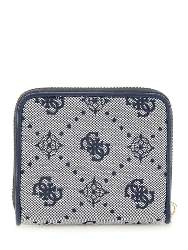 GUESS Navy Logo Printed Neda Small Zip Around Wallet