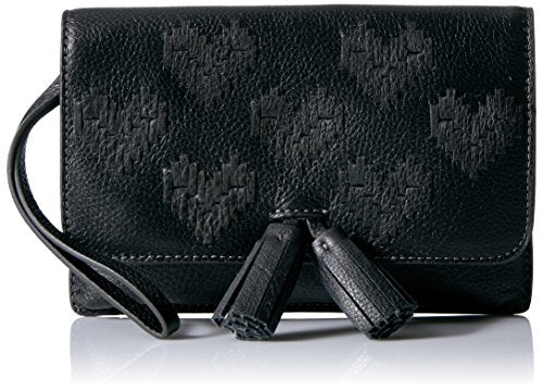 Fossil Amelia Flap Pouch Wallet Black One Size