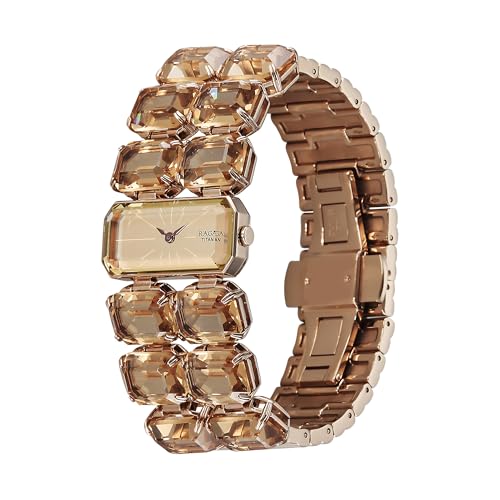Titan Raga Cocktails Quartz Analog Brown Dial Metal Strap Watch for Women