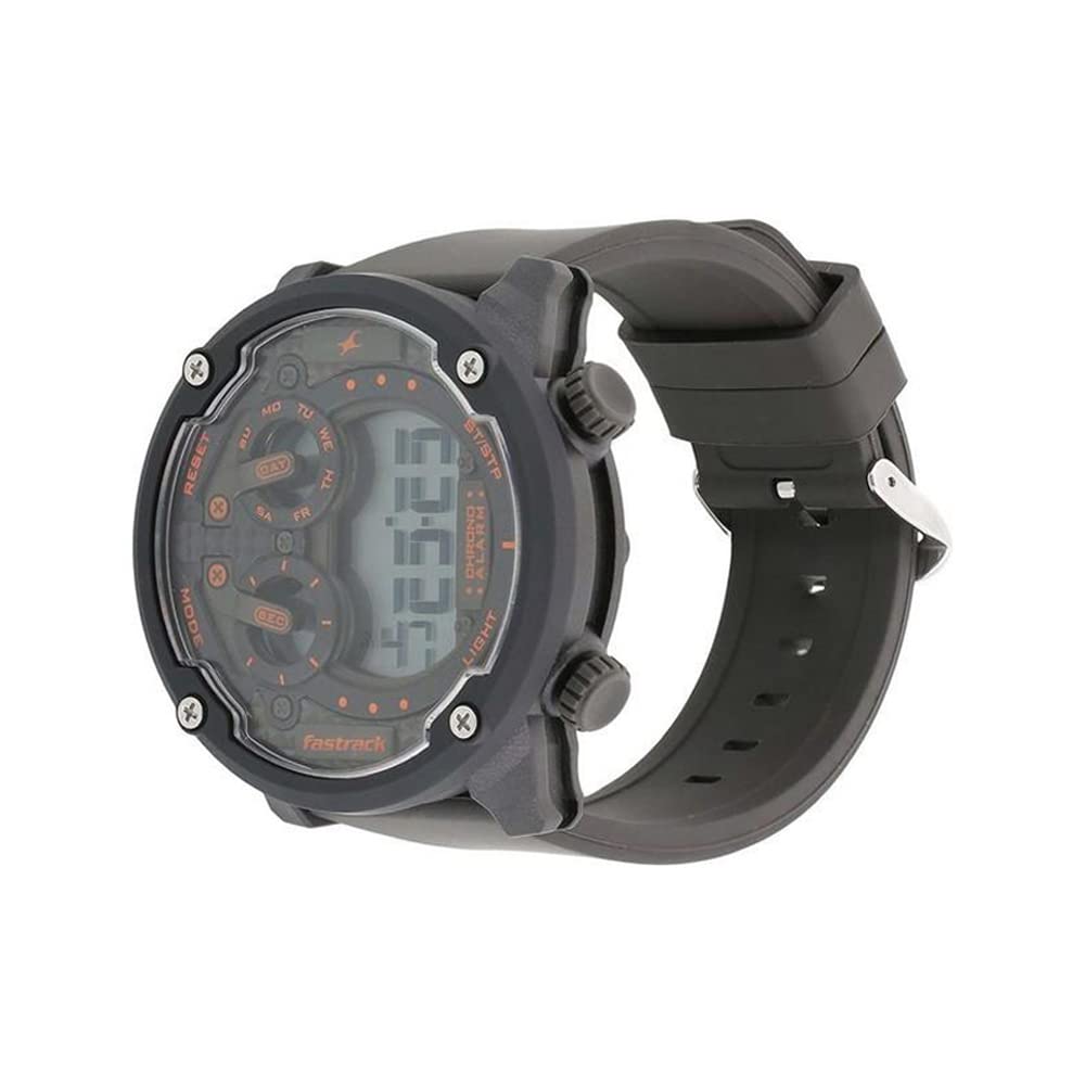 Fastrack Mens Analog Black Dial Black Band Silicone Watch