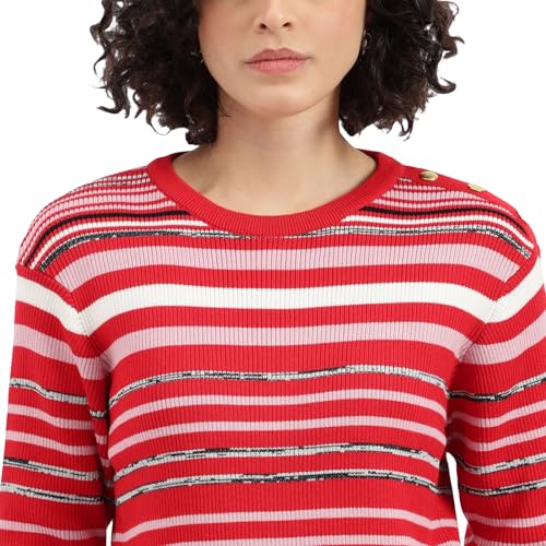 United Colors of Benetton Women's Cotton Round Neck Sweater (25A1099W3R68I901_Multicolour