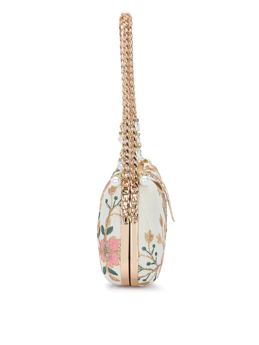TOOBA Women's Cream Pebble Handcrafted Beautiful Bling Box Clutch Bag
