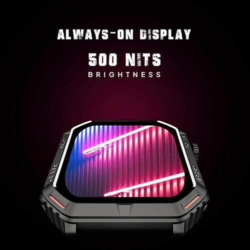 Fire-Boltt Commando 49.5mm (1.95) AMOLED Smart Watch, 123 Sports Modes, Bluetooth Calling Smartwatch (Black)