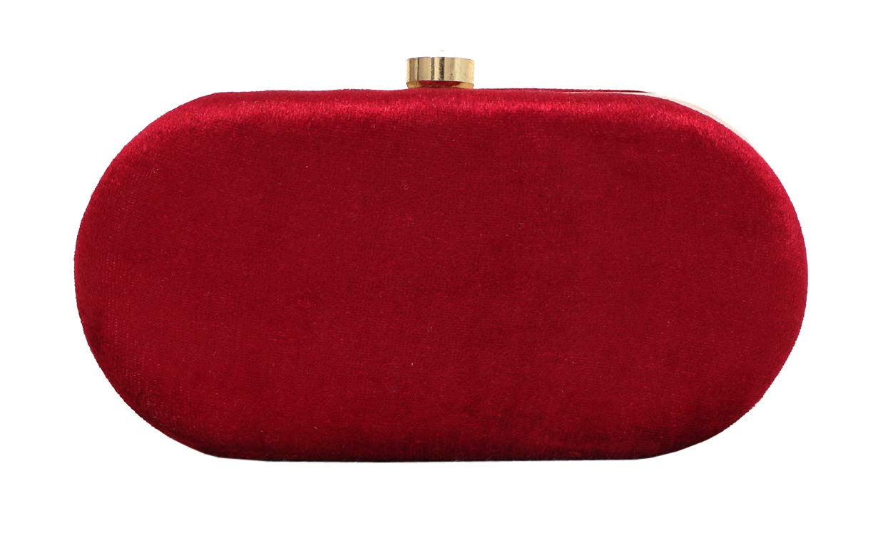 DUCHESS Women's Oval Clutch Maroon