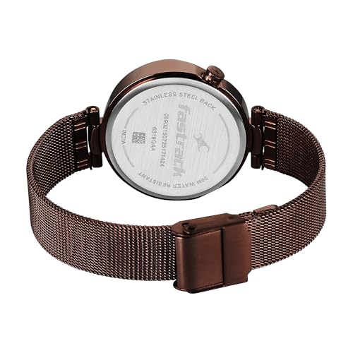 Fastrack TIK Tok 5.0 Quartz Brown Shaped Dial Women's Watch | Stainless Steel Strap Material | Watches for Women Analog - 6319QM01