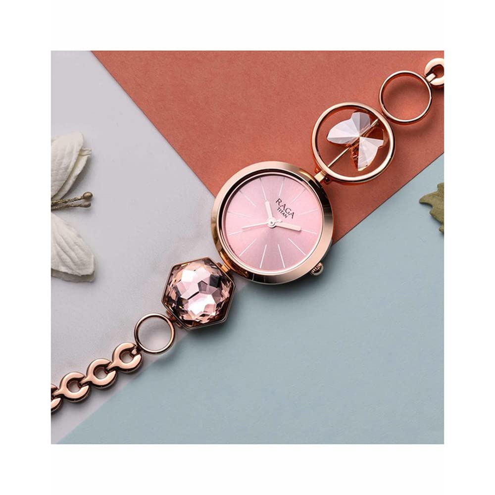 Titan Raga Moments of Joy Analog Pink Dial Women's Watch-NP2606WM09/NP2606WM09