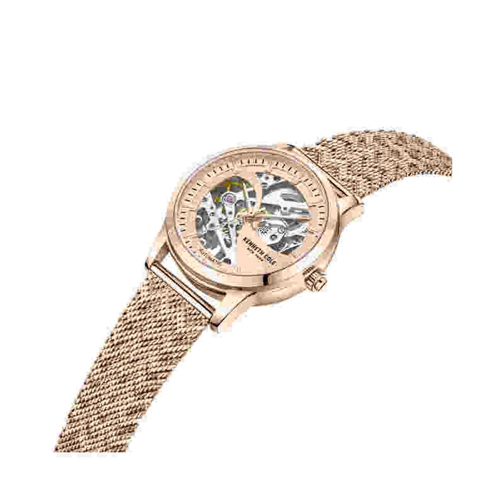 KENNETH COLE Automatic Rose Gold Dial Stainless Steel Strap Watch for Women-KCWLL2235702LD