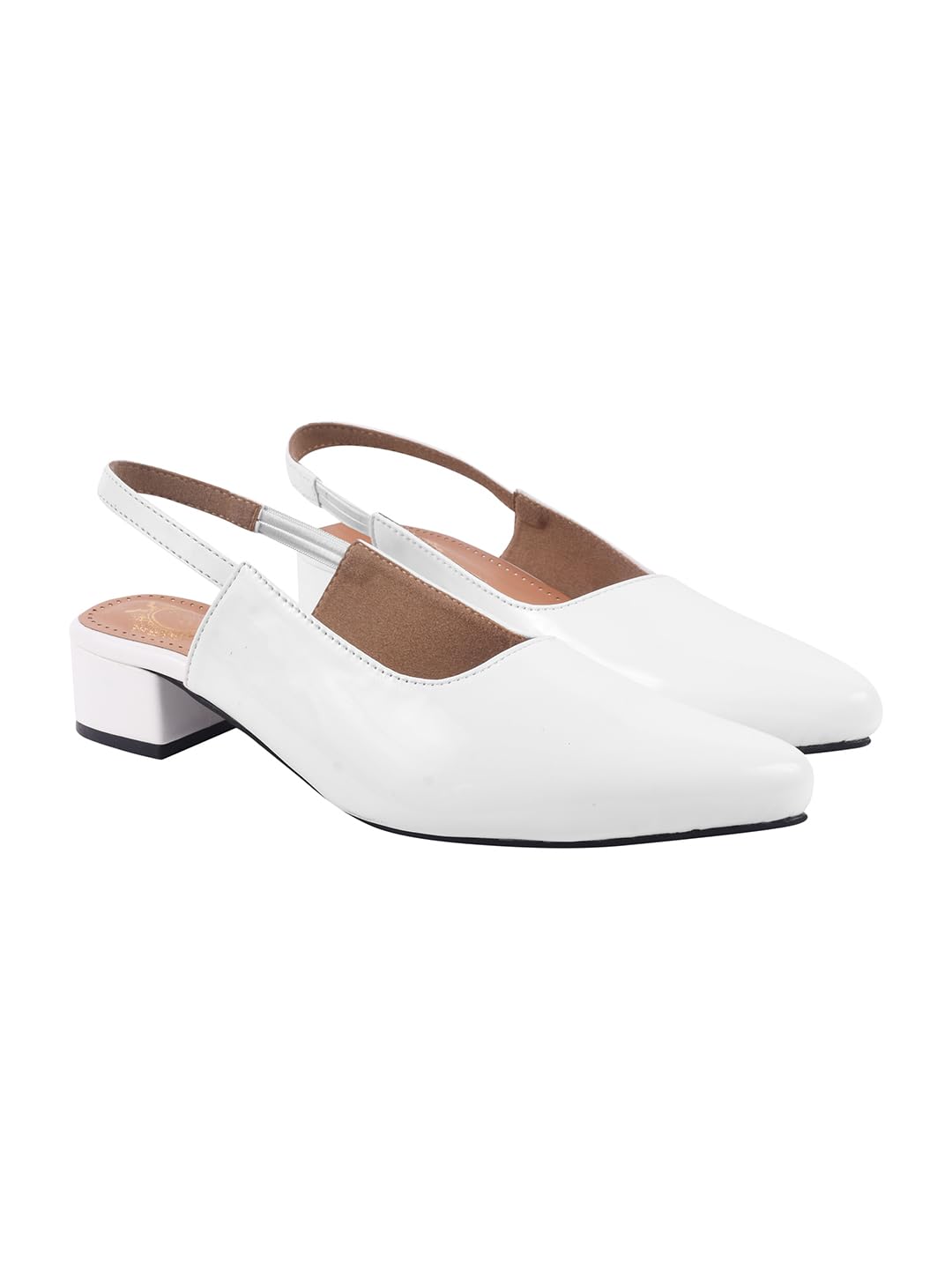 Shoetopia Solid Pointed Toe White Pumps For Women & Girls /EU41