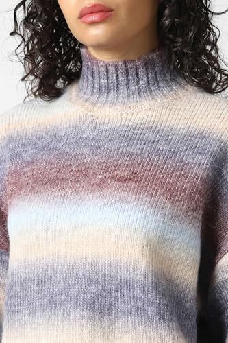 Women Multi Textured Round Neck Sweater