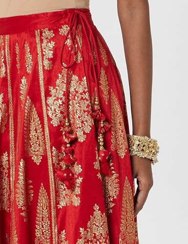 BIBA Women Printed Mix and Match(Skirt CO19862_RED_XL)