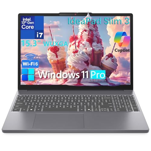 Lenovo Laptop Computer, Intel 10-Core i7-13620H (Beat Ultra 7 255U), 24GB DDR5 RAM, 1TB PCIe SSD, WiFi 6, BT 5.2, 15" FHD+, IdeaPad Slim 3 Copilot PC for Business and Home, Luna Grey, Windows 11 Pro