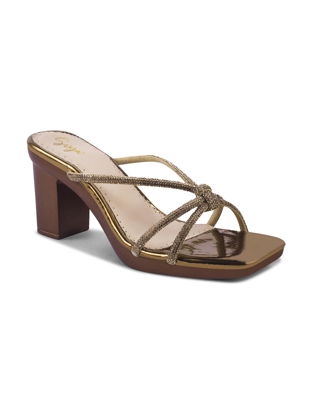 SVYA Comfortable Heel Sandals for Women and Girl. (Copper, UK Footwear Size System, Adult, Women, Numeric, Medium, 5)