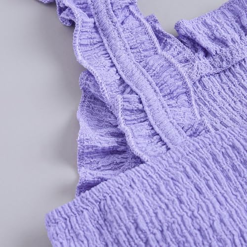 Hopscotch Girls Sleeveless Embellished Lavender Color Short set (3-4 Years)