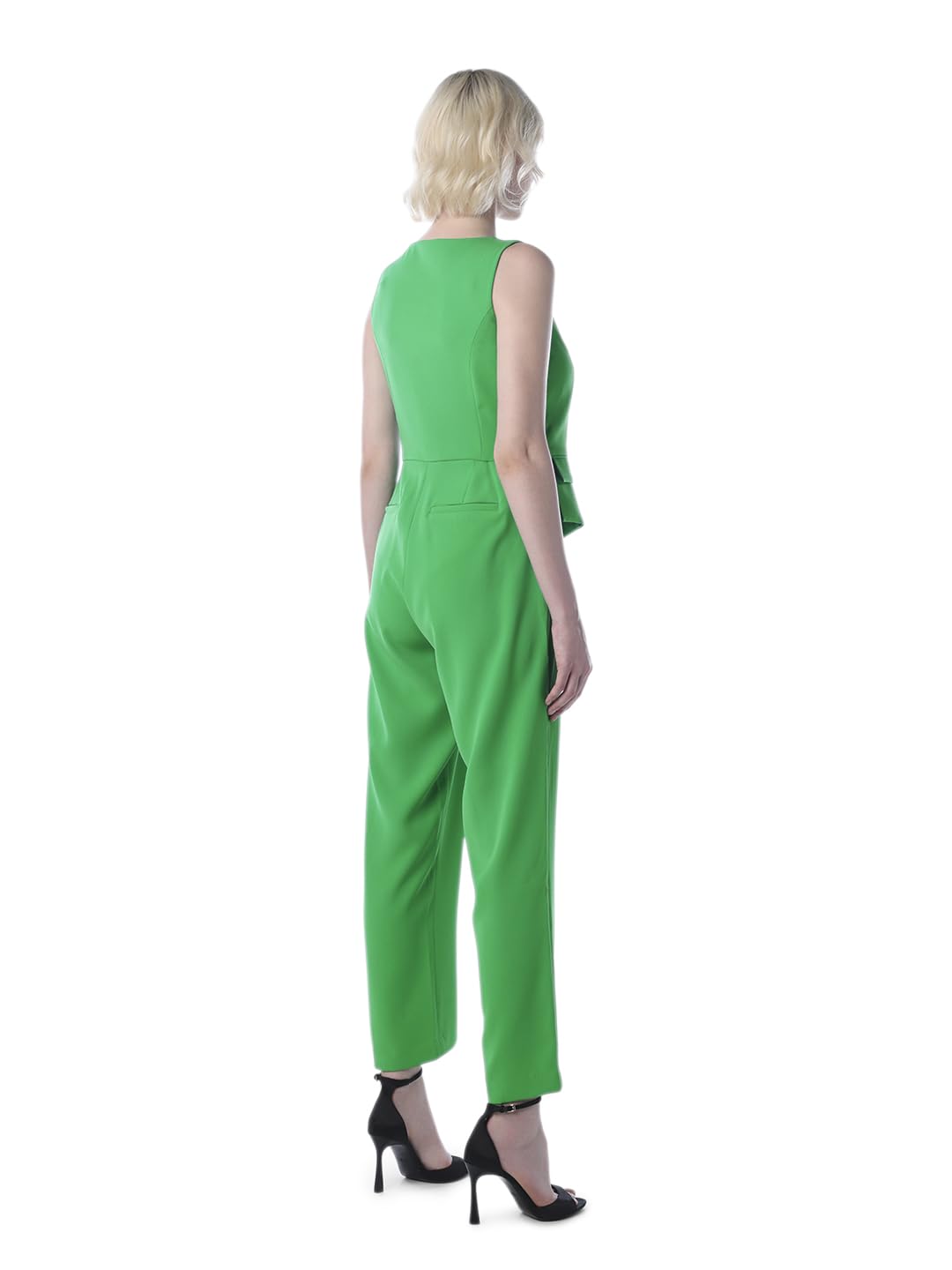 ONLY Women's Solid Regular Fit Green Jumpsuit