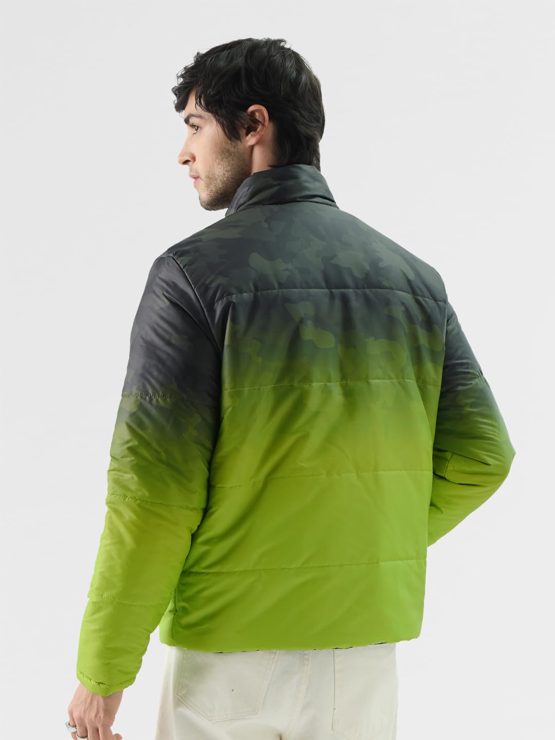 The Souled Store TSS Originals: Camo Fade Men Puffer Jackets Jackets Winter Coats Outerwear Bomber Puffer Windbreaker Hooded Quilted Lightweight Warm Stylish Fashionable Casual Trendy Classic