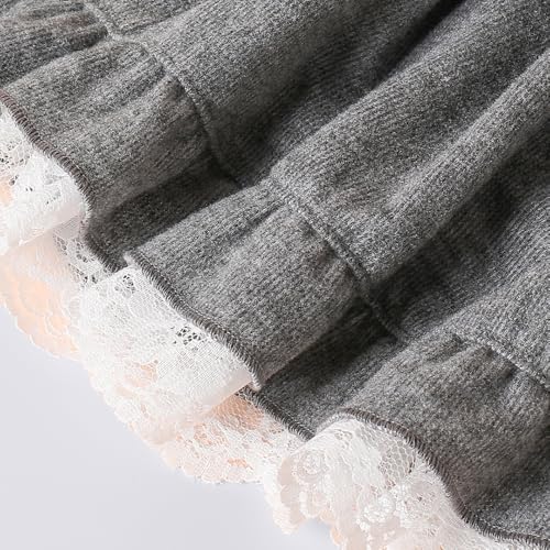 Hoscotch Girls Solid Grey Full Sleeves Skirt Set For Ages (18-24 Months)