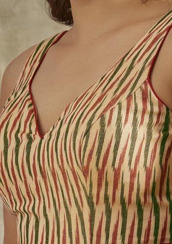 SALWAR STUDIO Beige Chevron Ikat Blouse