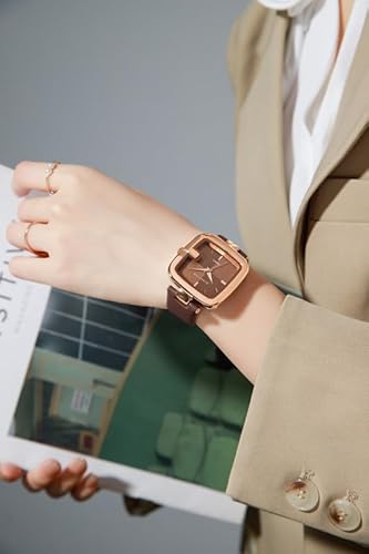 Giordano Square Dial Watch for Women with Leather Strap and Premium Quartz moevment