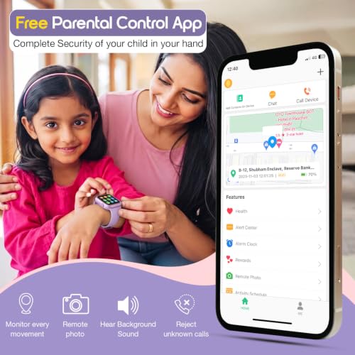 sekyo Neo AI -India's First AI-Powered Smart Watch for Kids | AI Learning Coach, Video Call, GPS Tracker, Habit Coach| Edu-Games, Step Count, SOS, Parental Control | Kids Smartwatch for Boys/Girls