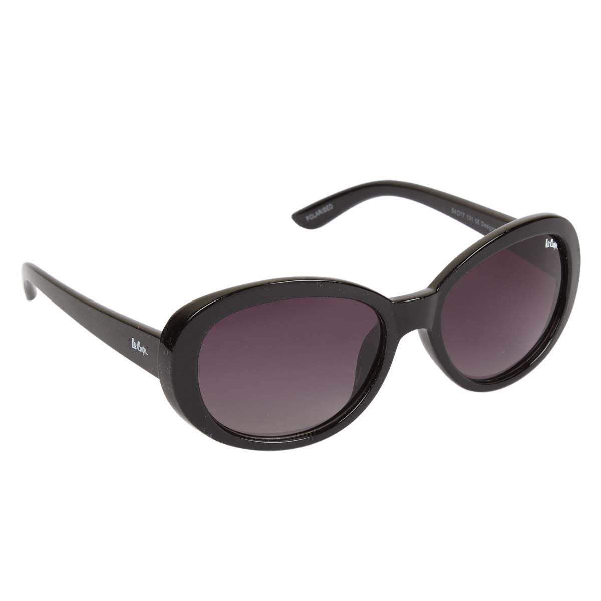 Lee Cooper Women's UV Protected Oval Full Rim Sunglasses (Black) (Lens Color - Grey) (Lens Size - 54*17*131 MM) (Pack Of 1) (LC9165NTBPOL BLK)
