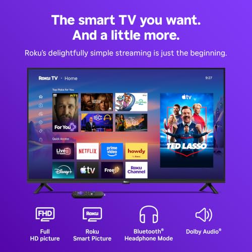 Roku Smart TV 2026 – 40 Inch Select Series, 1080p Full HD TV – Roku TV with Voice Remote Control – Flat Screen LED TV with Wi-Fi for Live Local News Streaming Sports & Movies, Bluetooth