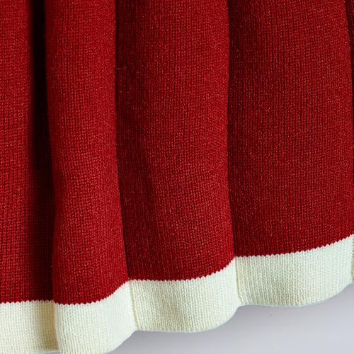 Hopscotch Girls Full Sleeves Red Floral Sweater & Skirt Set (3-4 Years)