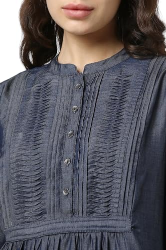 Van Heusen Women Navy Textured Casual Dress