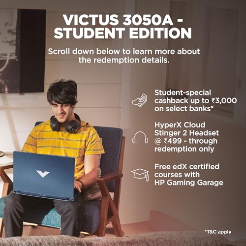 HP Victus Special Edition, 12th Gen Intel Core i5-12450H, 4GB RTX 3050A GPU, 15.6-inch (39.6 cm), FHD, IPS, 144Hz, 16GB DDR4, 1TB SSD, Backlit KB, 9ms Response time (MSO, Blue, 2.29 kg), fa1388TX