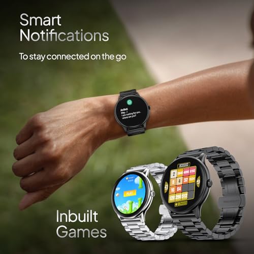 Fire-Boltt Phoenix Pro Round Smart Watch 1.39" Display with Bluetooth Calling, AI Voice Assistant,SpO2 & Heart Rate Monitor, 120+ Sports Modes,IP67 Waterproof Metal Smart Watch for Men & Women - Black
