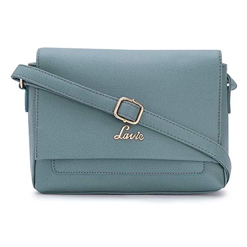 Lavie Rigel Textured Horizontal Flap Over Women's Sling Bag (P Blue)