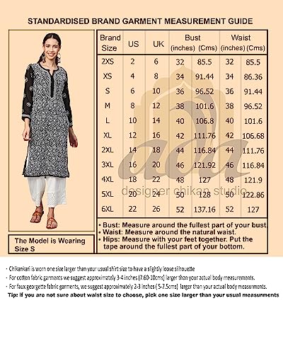 Ada Indian Hand Embroidered Chikankari Straight Cotton Kurta Kurti Tunic for Women A208470, Green, Medium