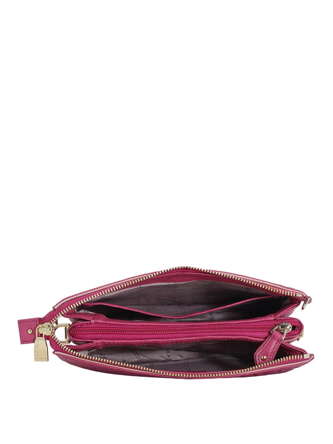 Da Milano Genuine Leather Pink Sling Bag (01267) (Small)