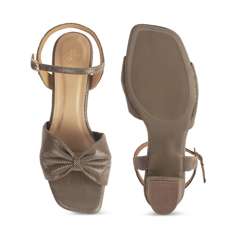 tresmode Trenton Women's Brown Block Heel Sandals in Size 4 UK / 37 EU