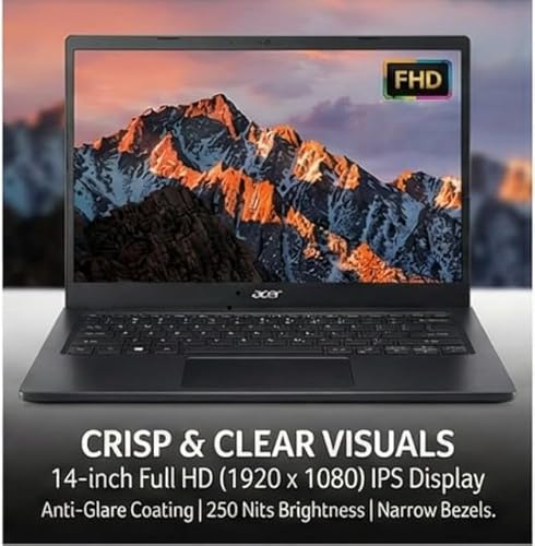 acer TravelLite Bussines Laptop TL04-51M | Core 5-120U | 14 INCH FHD IPS | 8GB DDR4 | 512GB | WiFi 6+ BT 5.2 | 1MP HD-CAM | 36WHR | 45W | Black | Windows 11 Home (UN.36JSI.005)