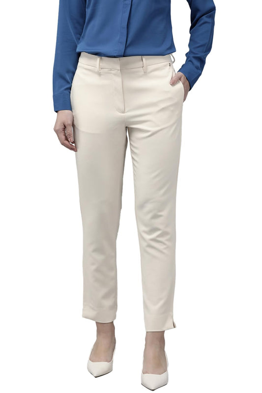 Van Heusen Women's Slim Pants (VWTFCTRBD34461_Cream