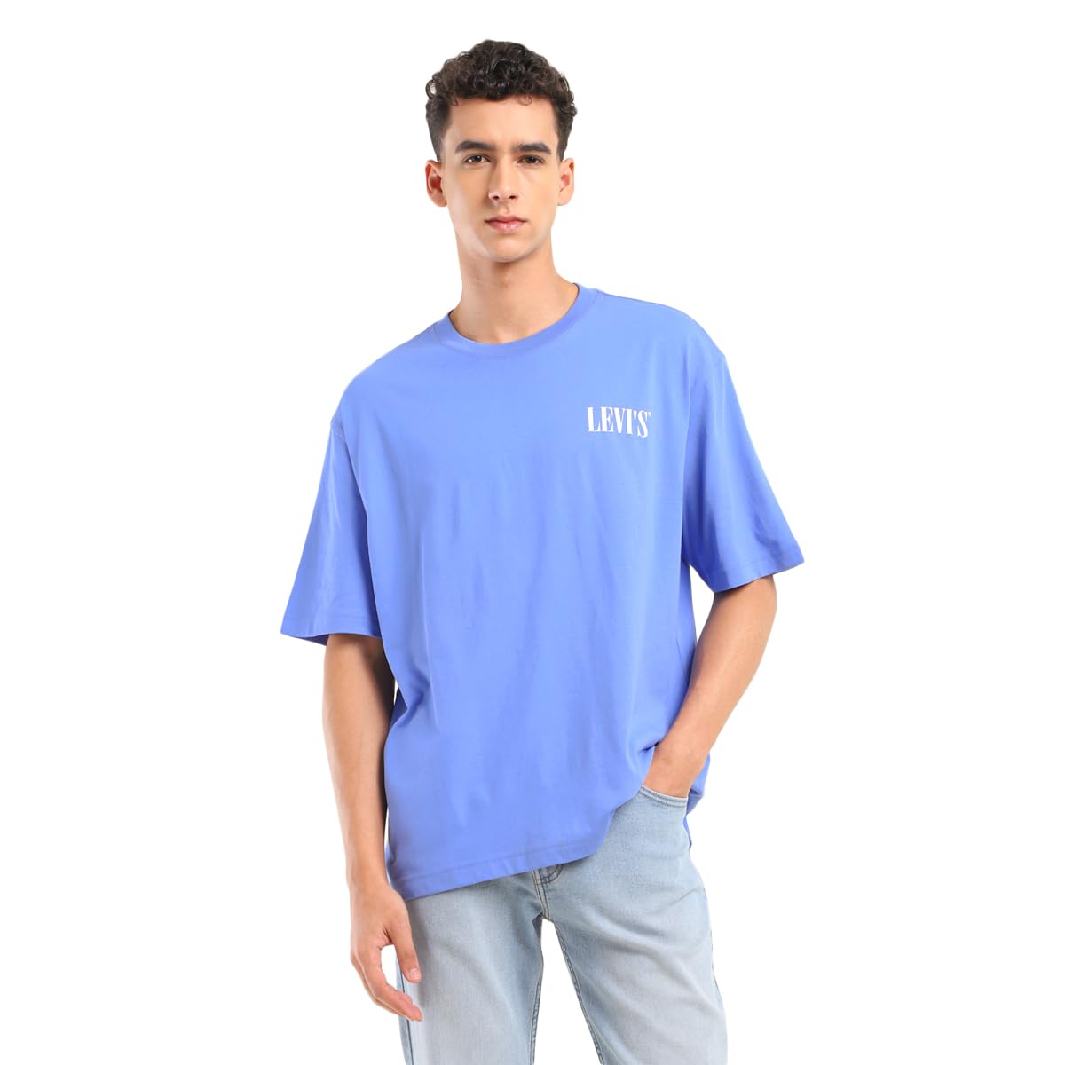 Levi's Men's Solid Loose Fit T-Shirt (A7900-0008_Blue