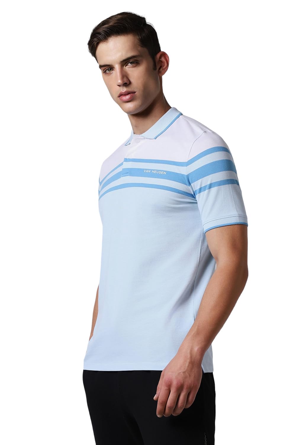 Van Heusen Men's Regular Fit T-Shirt (VFKPARGF004297_Blue