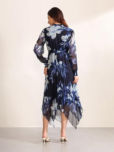 Kazo Omega Maxi Dress with Belt (Blue XL)