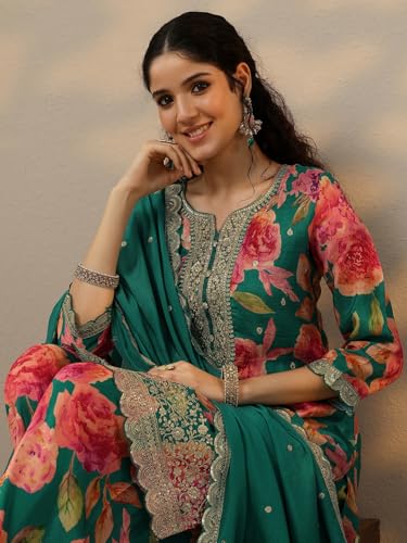 Libas Printed Silk blend Straight-fit Kurta Set for Women (51825XL)