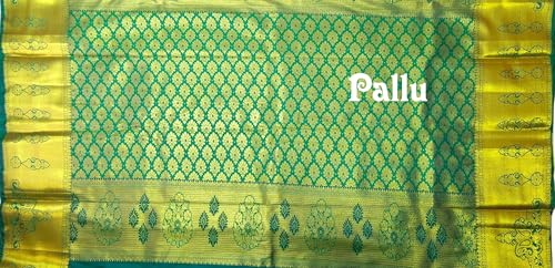 VFCollections Women's Traditional Handloom Kanchipuram Silk Pure Pattu Sarees | Rich Zari Woven Design | Bridal Saree | Unstitched Blouse - 2