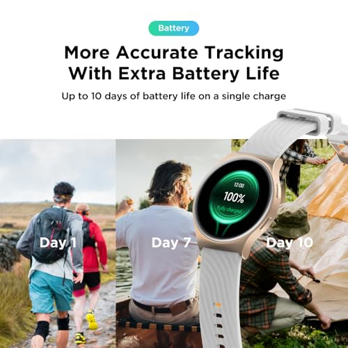 Motorola Moto Watch 120 - Premium Bluetooth Smartwatch with AMOLED Display, 10-Day Battery, Heart Rate & SpO2 Tracking, Fitness & Health Monitoring, Compatible with Android and iPhone - Rose Gold