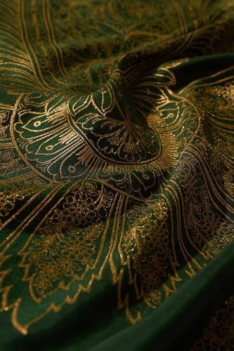 Taneira Dark Green Pure Viscose Woven Saree with Unstitched Blouse Piece (8909182563346 - Dark Green)