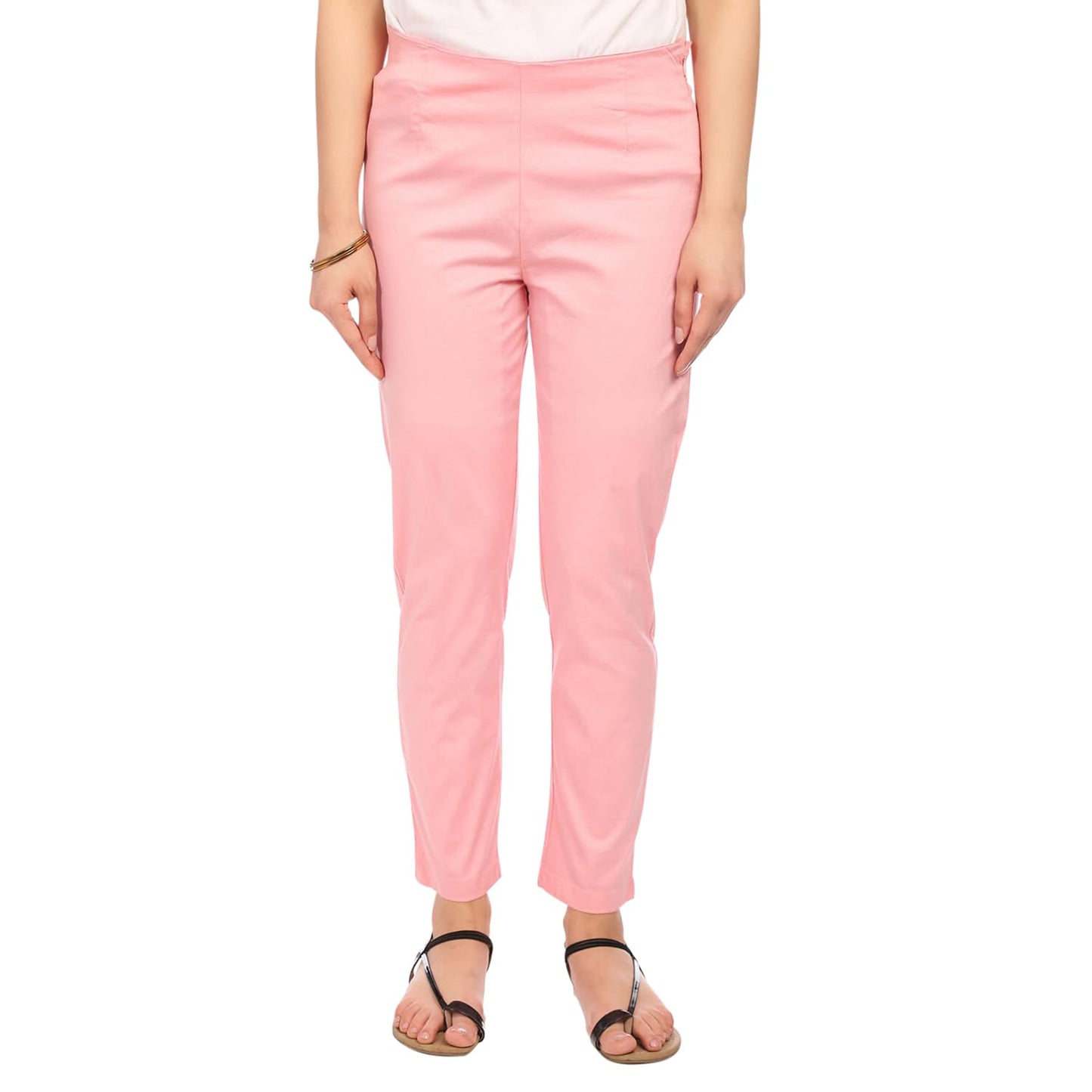 Rangriti Women's Slim Pants (RMMCORE1693SS18LPIN_Light Pink