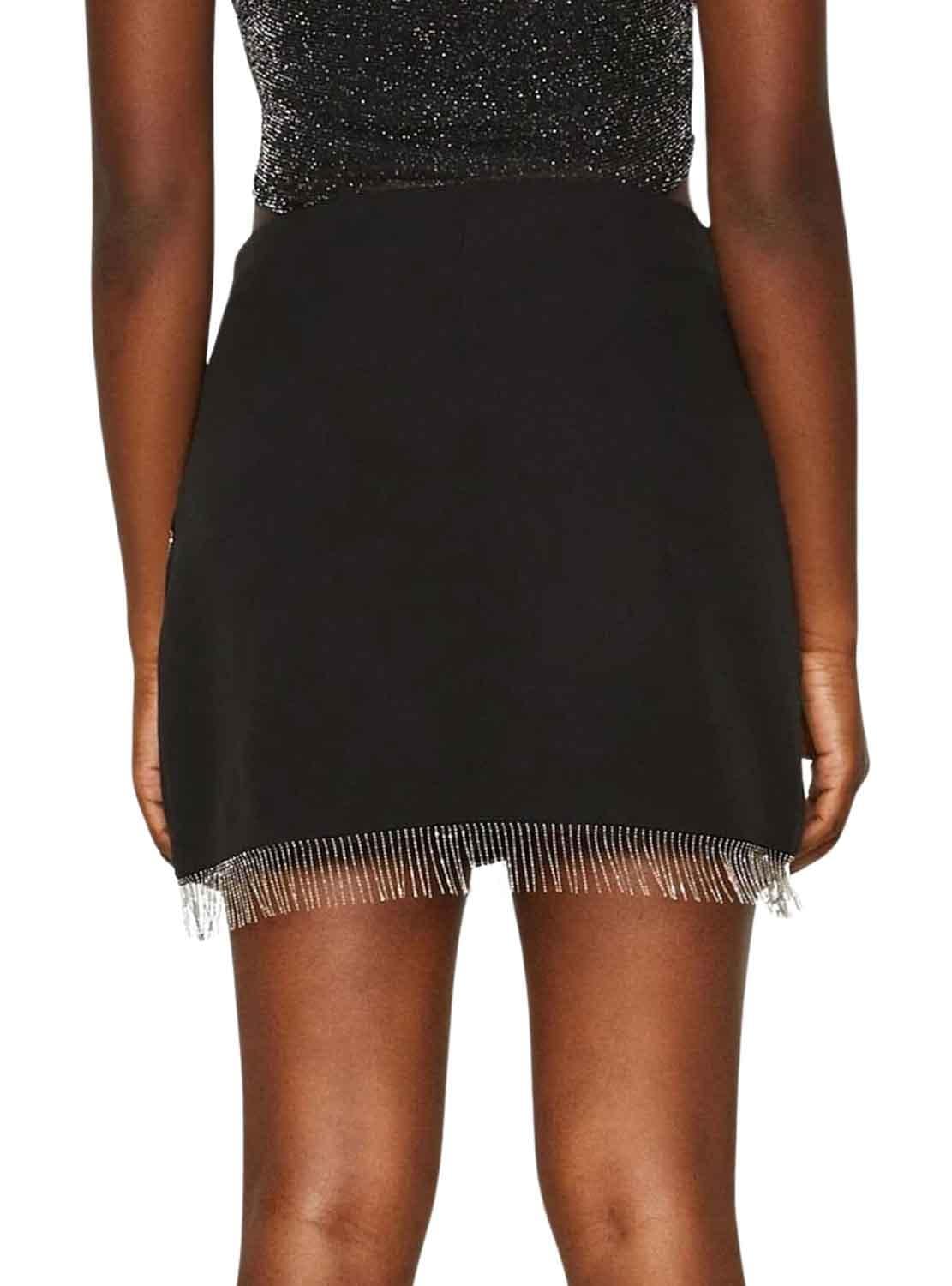 ONLY Women Solid Polyester Blend Tailored Fit High Rise Above Knee Black Straight Skirt