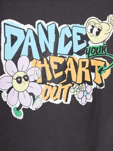 Max Girls Graphic Printed Boxy Fit Crop T-Shirt (S24EKT10CHARCOAL)_15-16Y