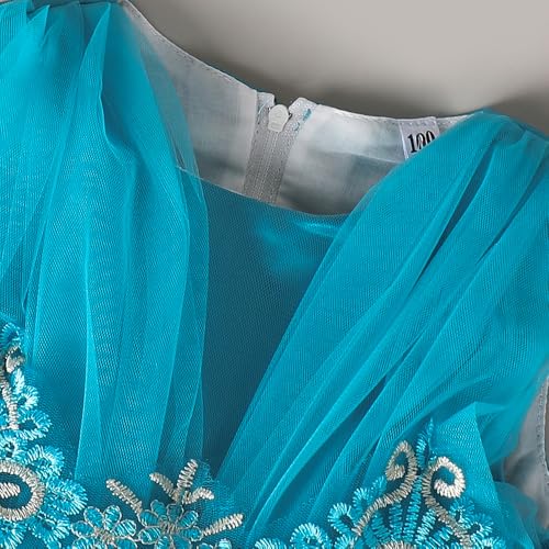 Hopscotch Hoscotch Girls Embellished Blue Sleeveless Party Dresses For Ages (18-24 Months)
