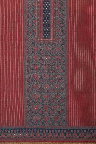Soch Womens Rust Chanderi Ethnic Motifs Unstitched Dress Material With Sequins